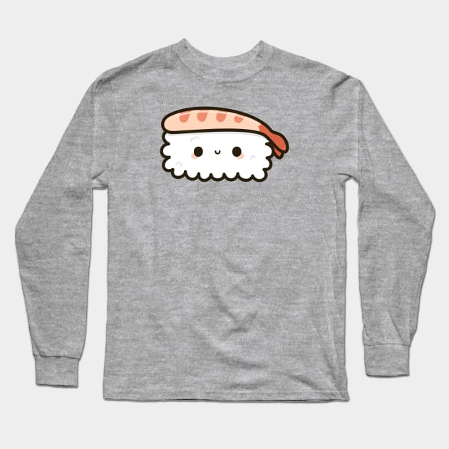 Cute prawn sushi Long Sleeve T-Shirt by peppermintpopuk